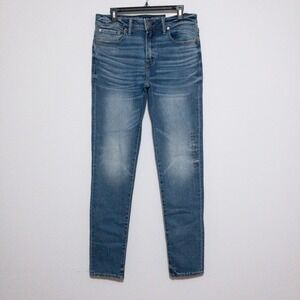 American Eagle Jeans Mens 32x36 (32x35) Blue Airflex + Skinny Whisker Preppy New